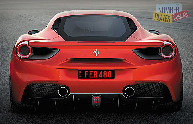 Ferrari 488 number plate.