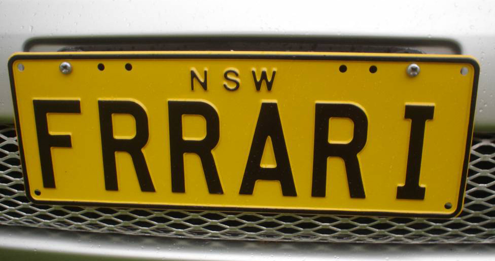 FRRARI number plate