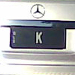 Single letter K number plate