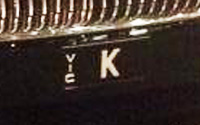 Vic K single letter plate