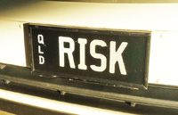 RISK number plate