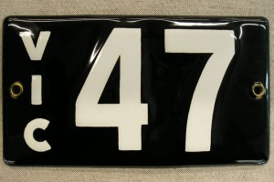 Victoria 47 Number Plate