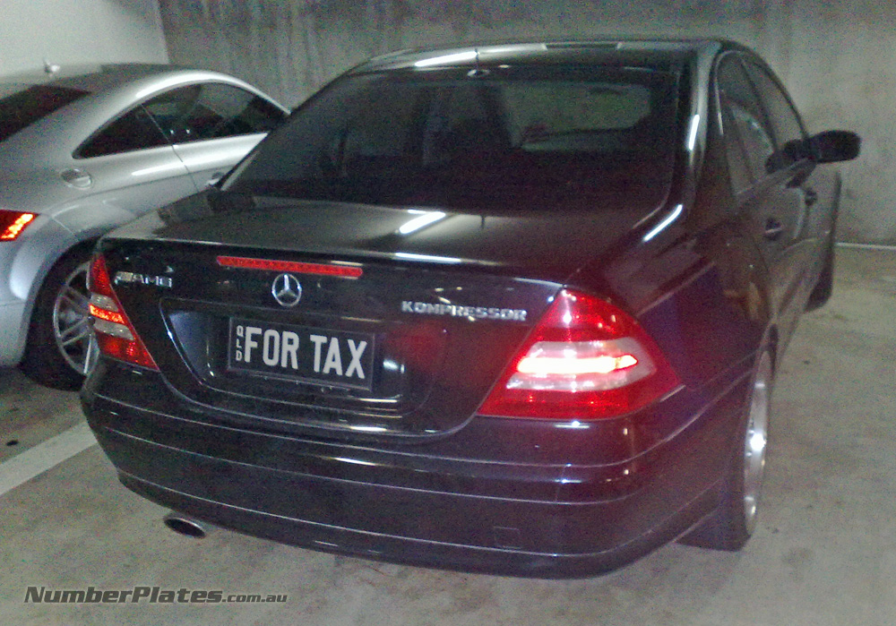 FOR TAX number plate