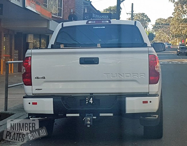 NSW '4' on a Toyota Tundra.