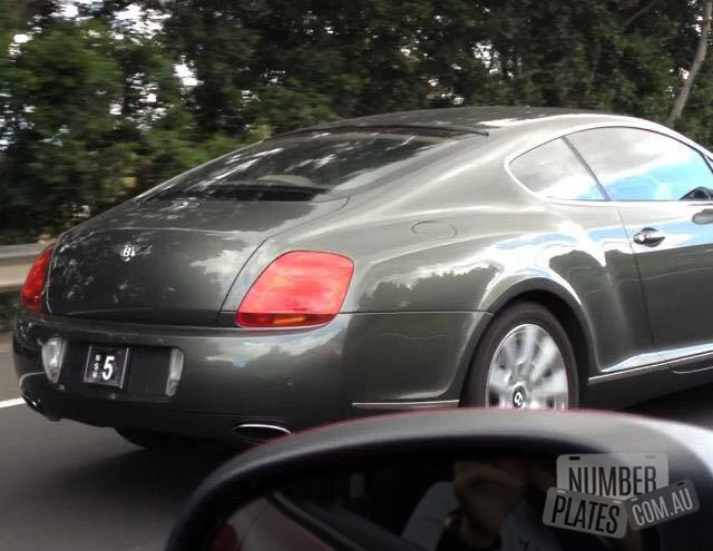 NSW '5' on a Bentley Continental GT.