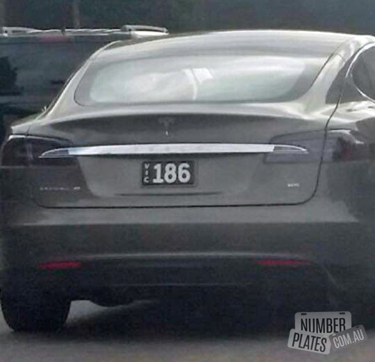 Vic '186' on a Tesla Model S.