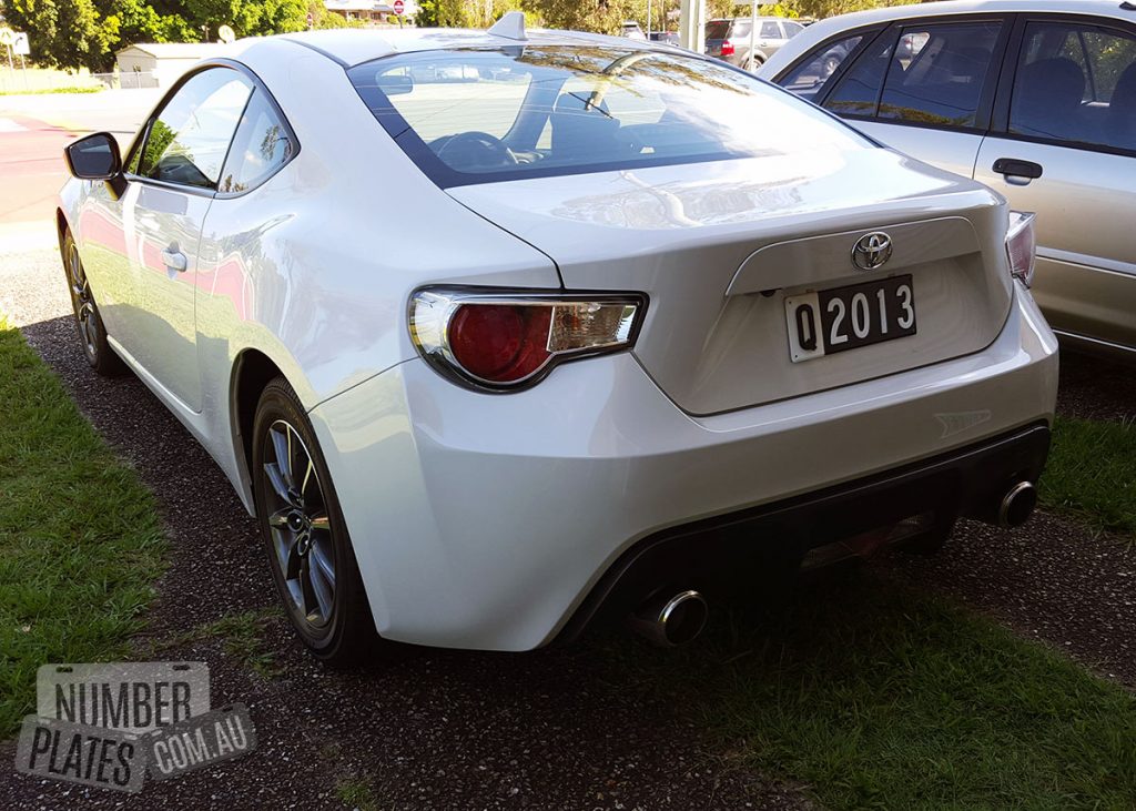 Qld '2013' on a Toyota 86.