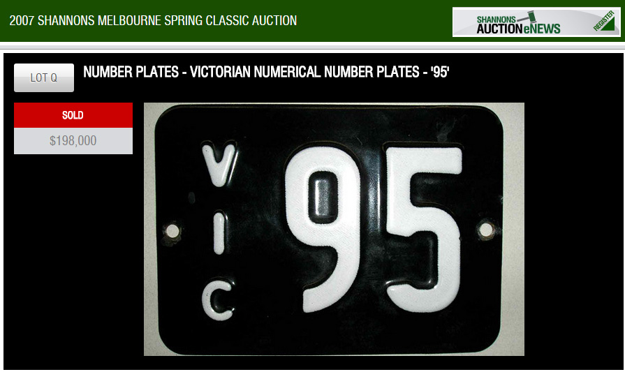 Vic 95 heritage plate