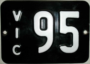 Vic 95 heritage number plate.