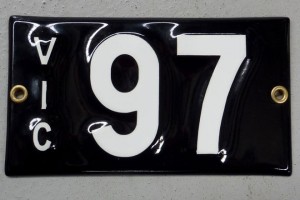 Vic 97 number plate.