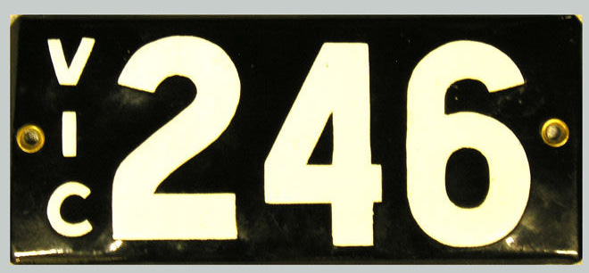 Vic 246 heritage number plates.