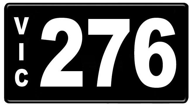 Vic '276' number plate.