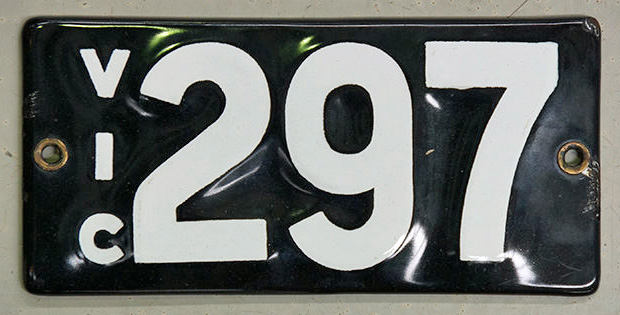 Vic 297 heritage plate.