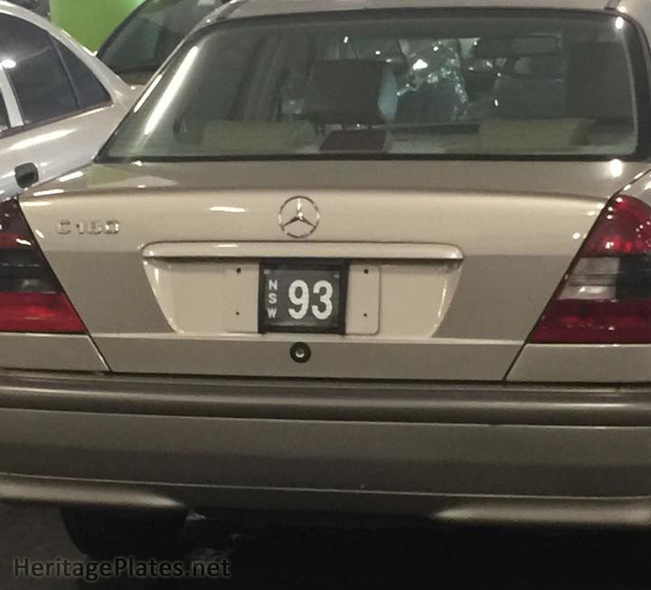 NSW 93 number plate