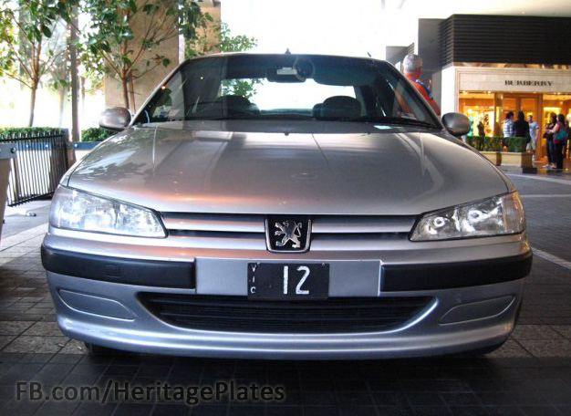 Vic 12 number plate