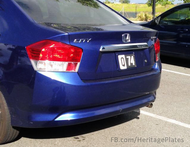 Q74 number plate