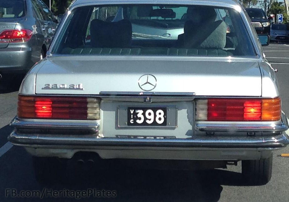 Vic 398 number plate