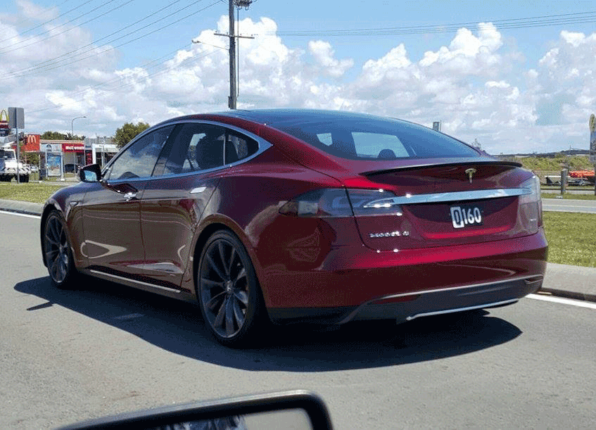 'Q160' on a Tesla Model S.