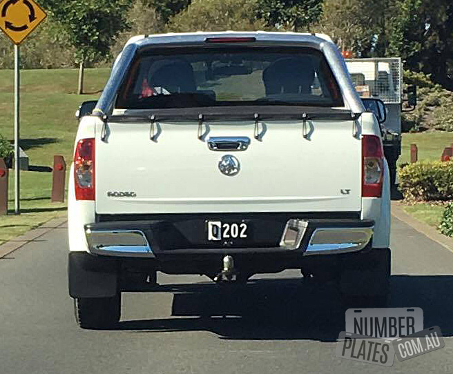 'Q202' on a Holden Rodeo.