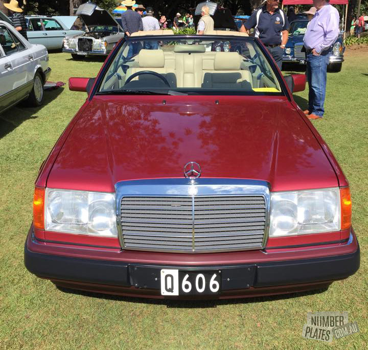 Qld '606' on a Mercedes 320CE.