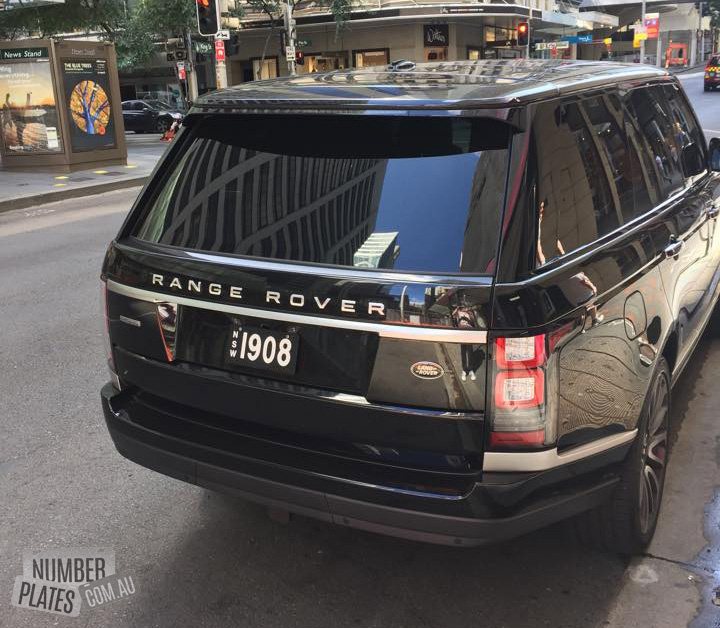 NSW '1908' on a Range Rover.