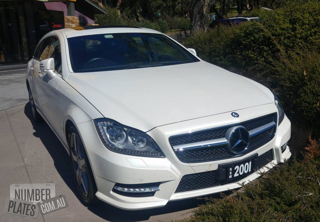 NSW '2001' on a Mercedes CLS250.