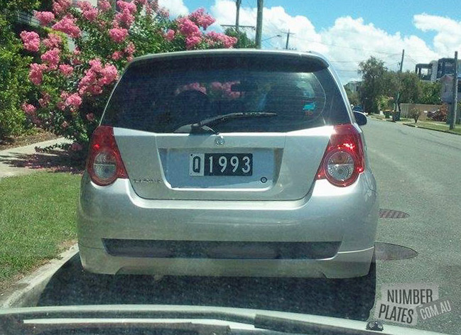 'Q1993' on a Holden Barina.