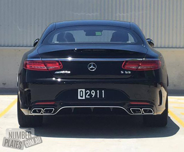 'Q2911' on a Mercedes AMG S63 Coupe.