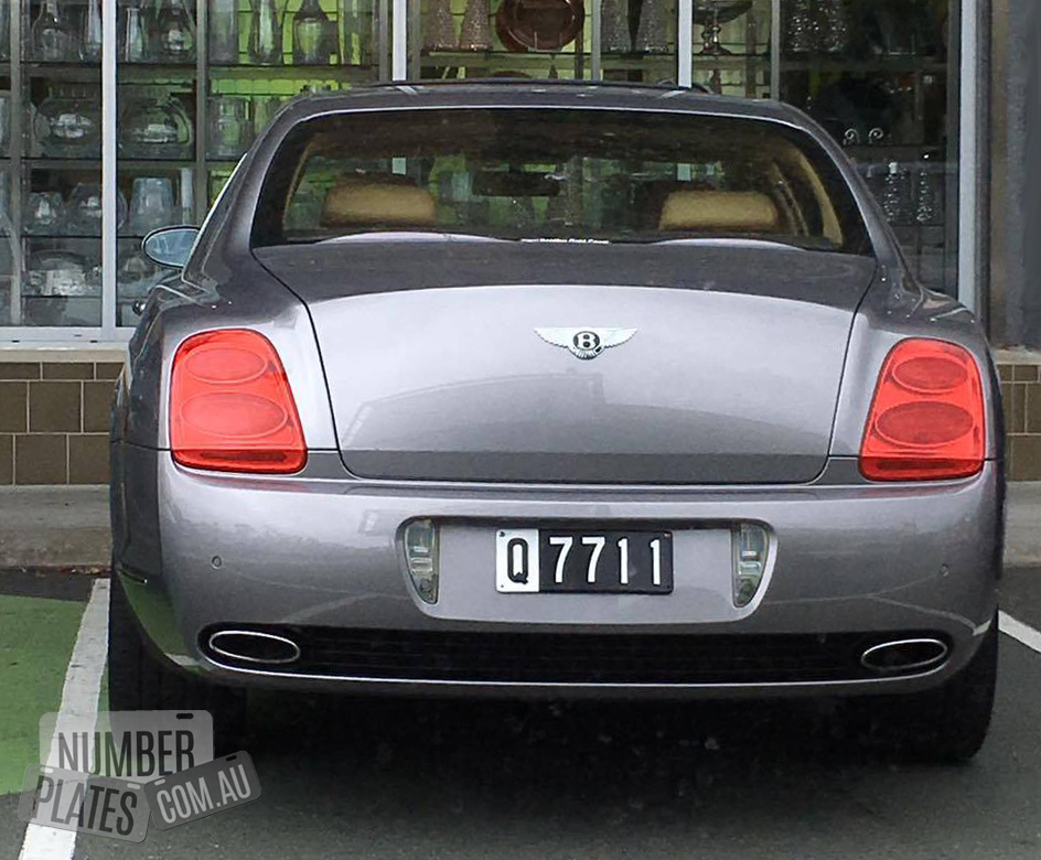 'Q7711' on a Bentley Continental Flying Spur. 