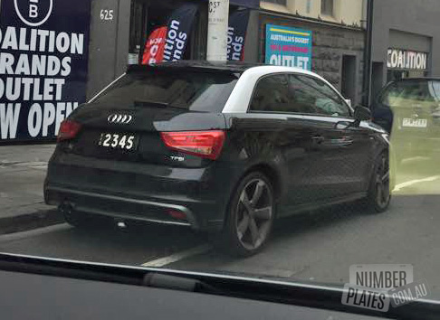 Vic '2345' on an Audi A1.