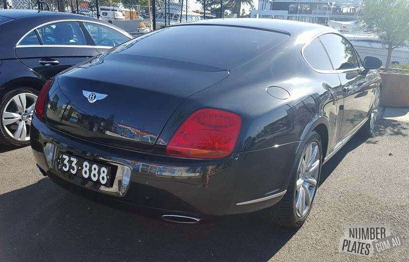 Vic '33-888' on a Bentley Continental GT.