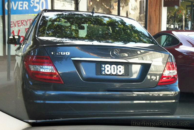 Vic 808 heritage number plate